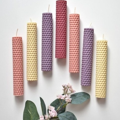 شمع دست ساز موم عسل پک هدیه 10تایی